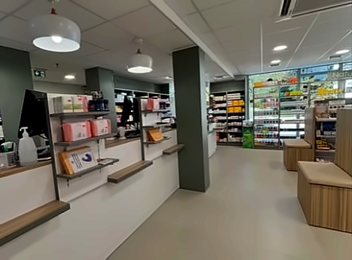 Le comptoir d'accueil de la pharmacie